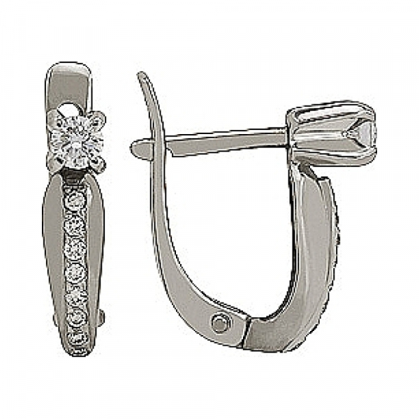 Золотые серьги с бриллиантом № 80059