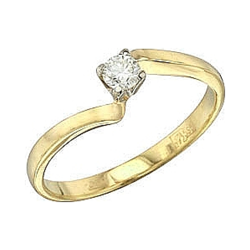 Золотое кольцо с бриллиантом № 32573