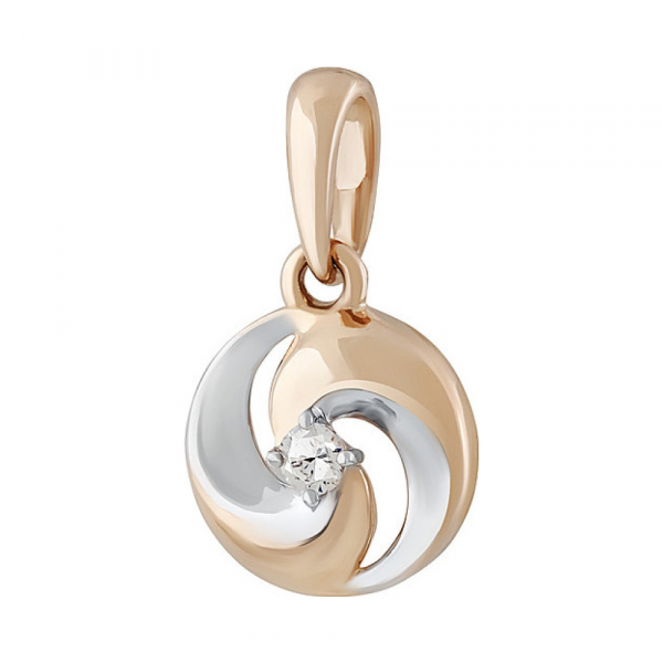 Золотая подвеска с фианитом № 135432