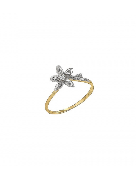 Золотое кольцо с бриллиантом № 73299