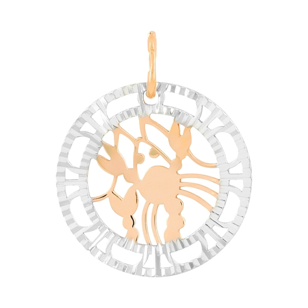 Золотая подвеска без камня с алмазкой № 109045