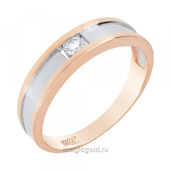 Золотое кольцо с бриллиантом № 162301