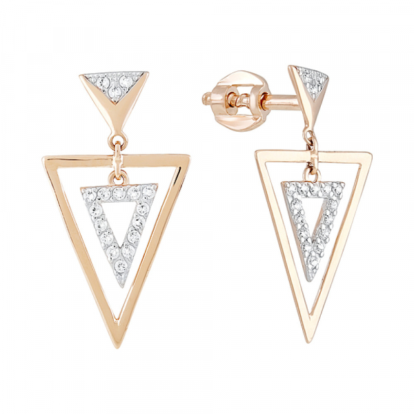 Золотые серьги с фианитами № 128987