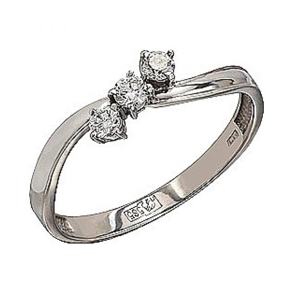 Золотое кольцо с бриллиантом № 77094