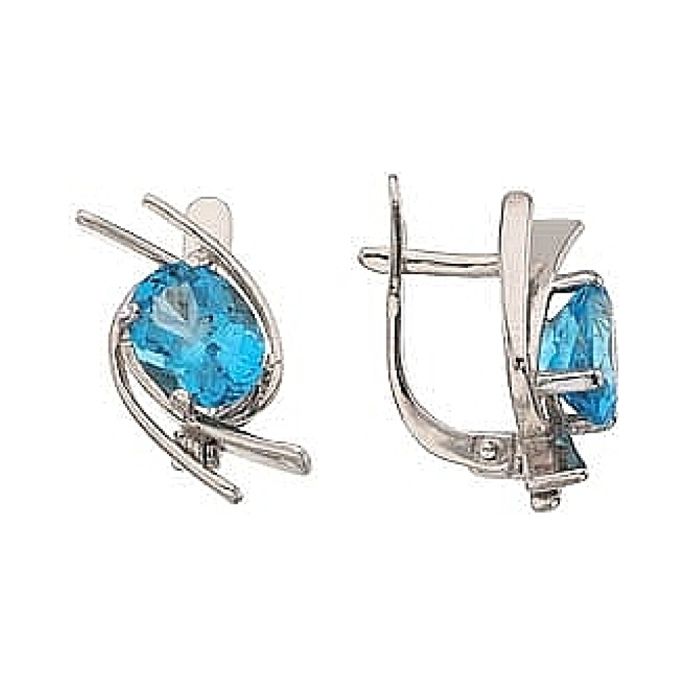 Золотые серьги с топазом № 4739