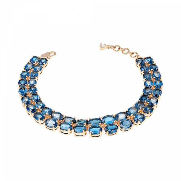 Золотой браслет с топазом и фианитом № 124235