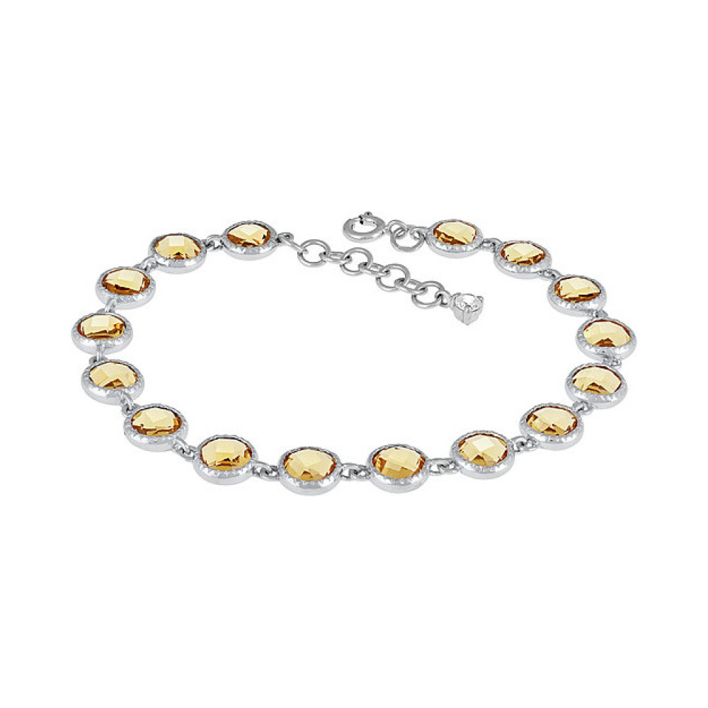 Серебряный браслет с алпанитом и фианитом № 133274