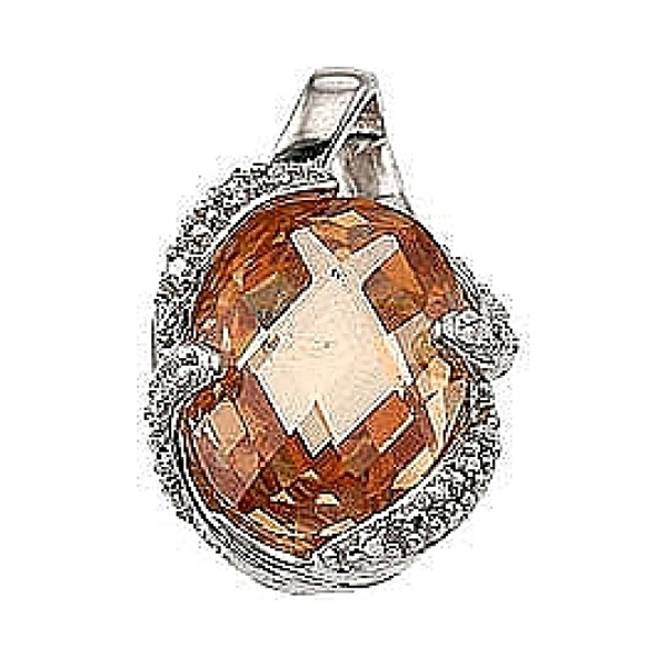 Серебряная подвеска с фианитом № 34154