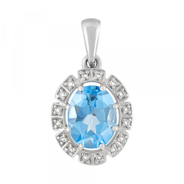 Серебряная подвеска с топазом и фианитом № 127998