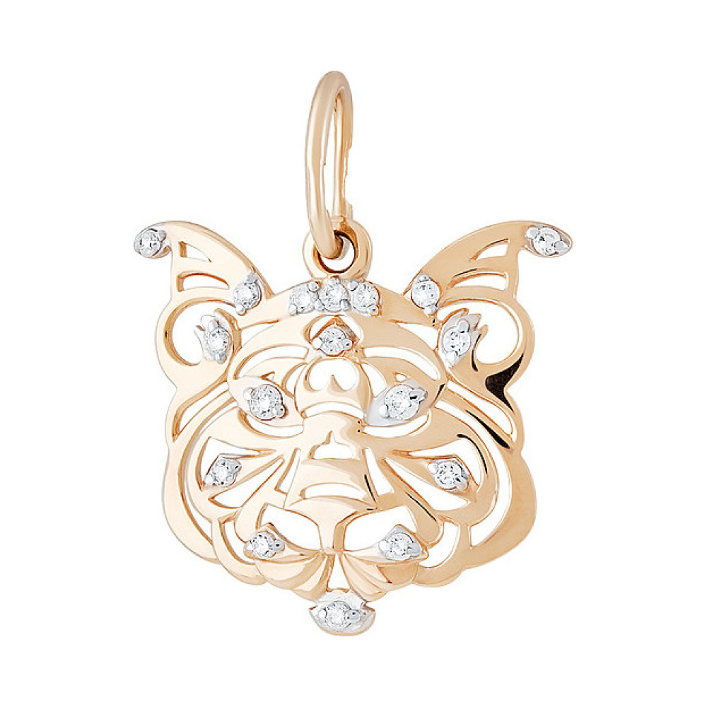 Золотая подвеска с фианитом № 133820