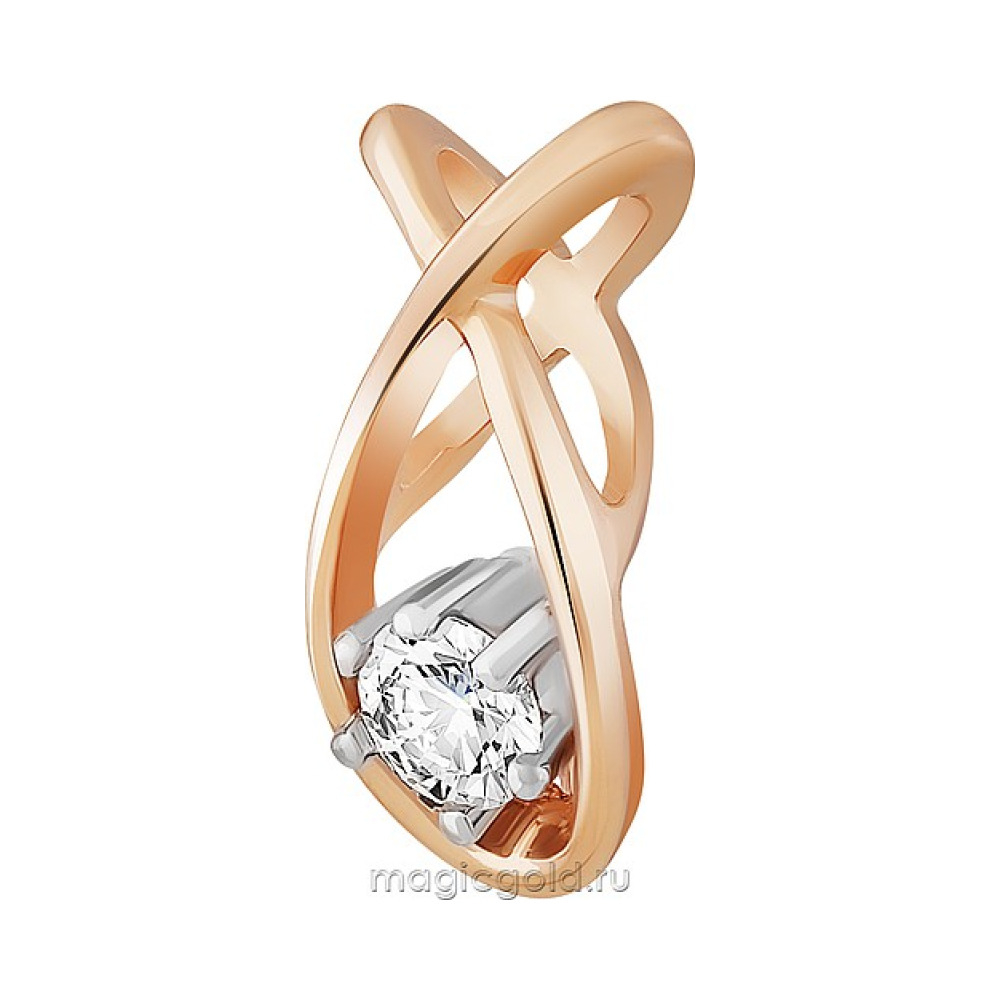 Золотая подвеска с бриллиантом № 128906