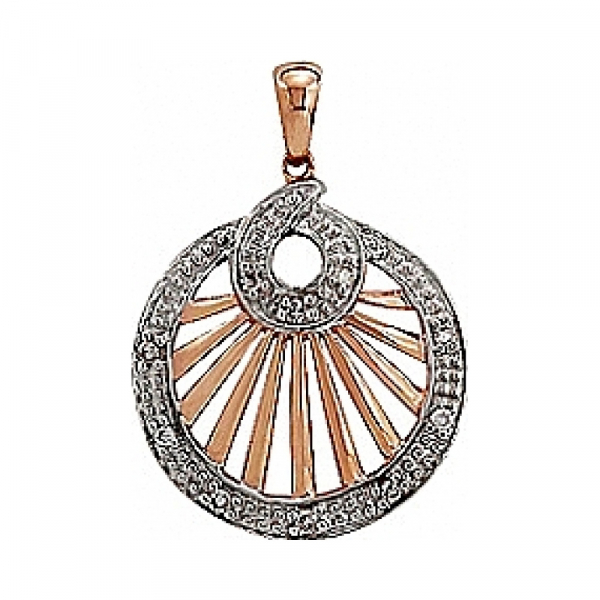 Золотая подвеска с бриллиантом № 75441