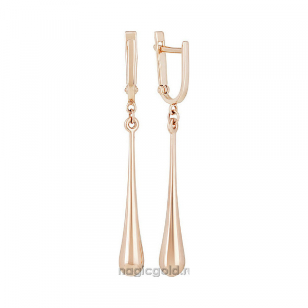 Золотые серьги без камня № 139971