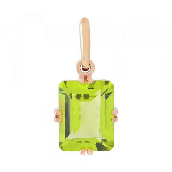 Золотая подвеска с хризолитом № 105494