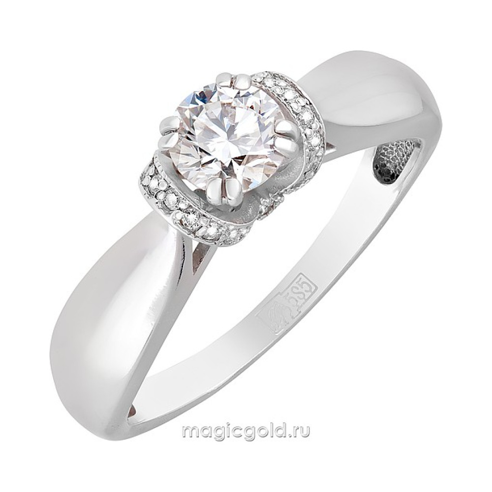 Золотое кольцо с бриллиантом № 120187