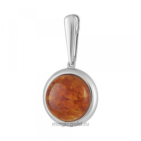 Серебряная подвеска с янтарем № 151433