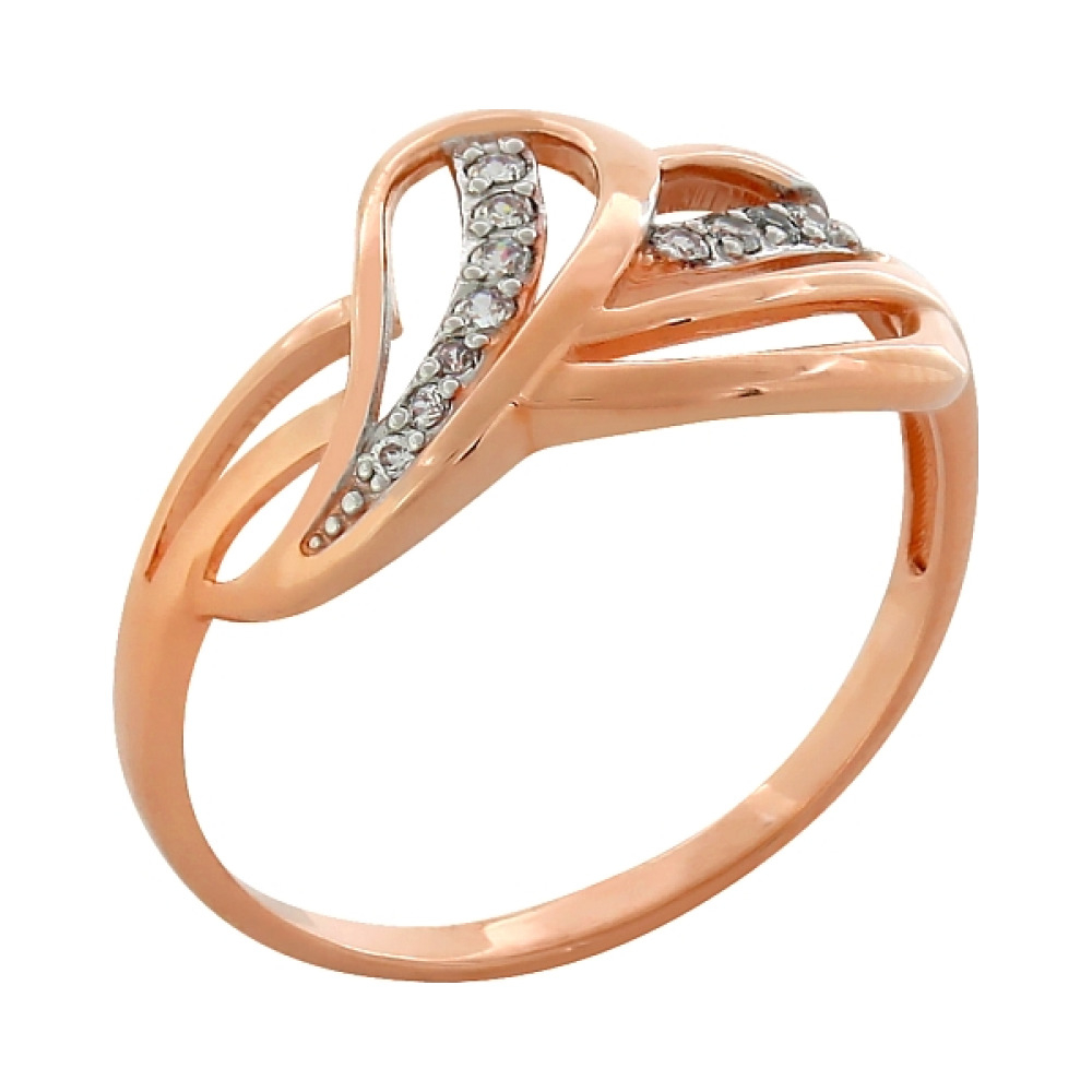 Золотое кольцо с фианитом № 82643