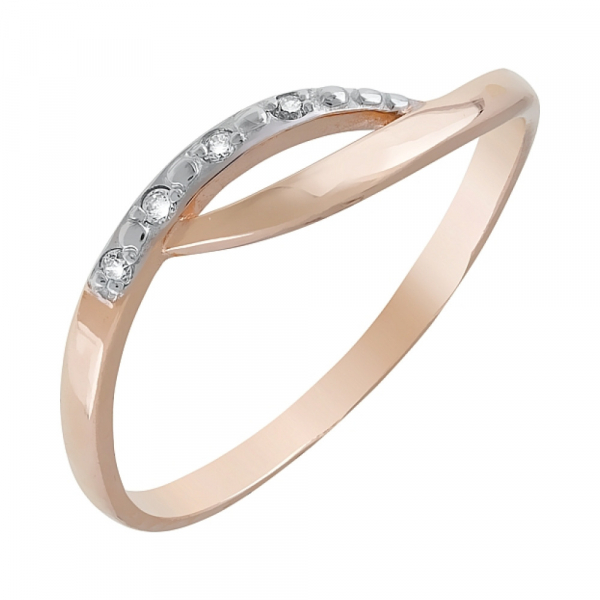Золотое кольцо с фианитами № 120657