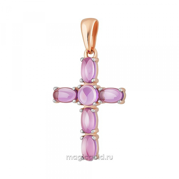 Золотая подвеска с аметистом № 159035