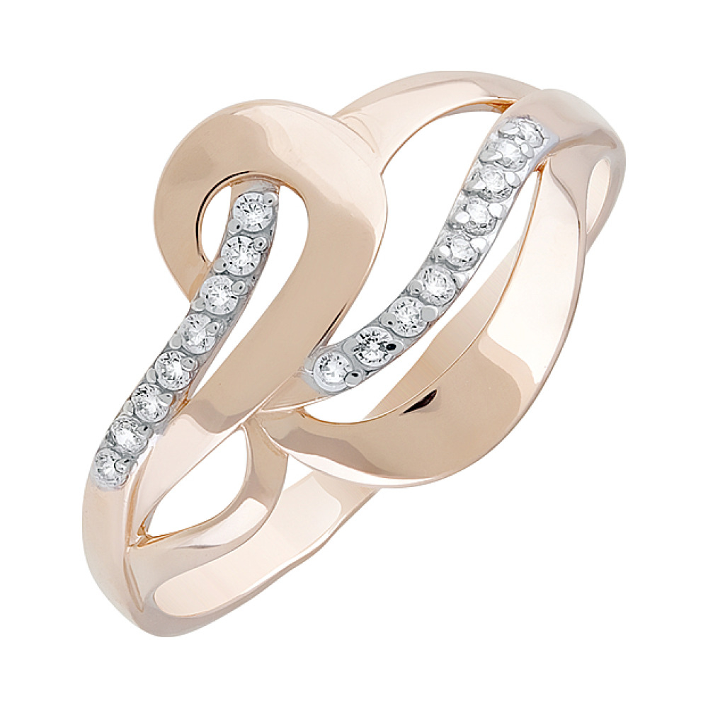 Золотое кольцо с фианитами № 127433