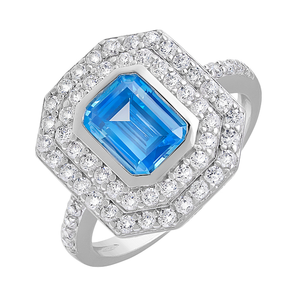 Серебряное кольцо с фианитами № 127683