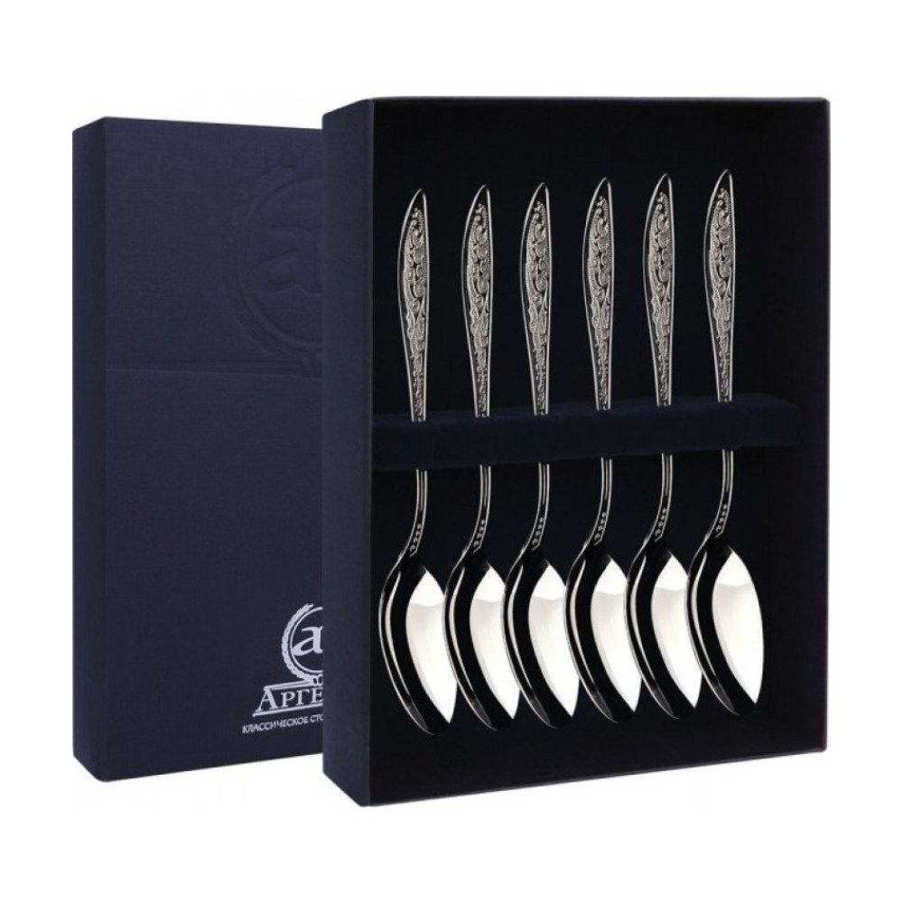 Набор 6 серебряных чайных ложек «Морозко»