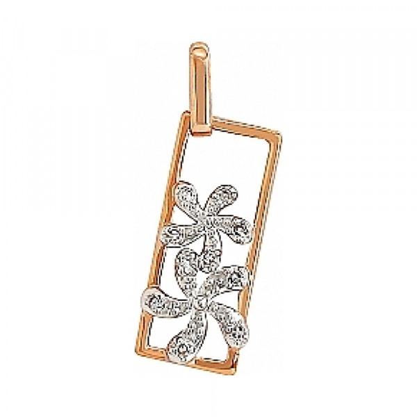 Золотая подвеска с бриллиантом № 83711