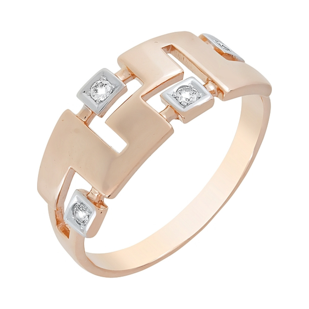 Золотое кольцо с фианитом № 72535