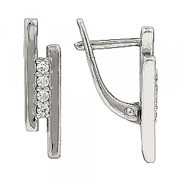 Золотые серьги с фианитом № 70381