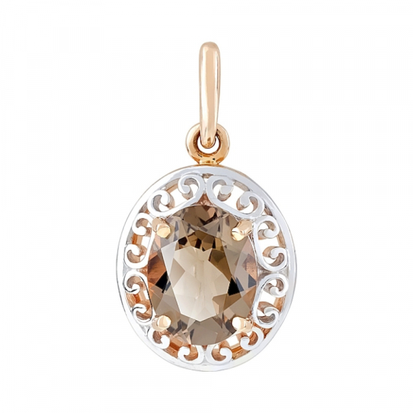 Золотая подвеска с раухтопазом № 52001