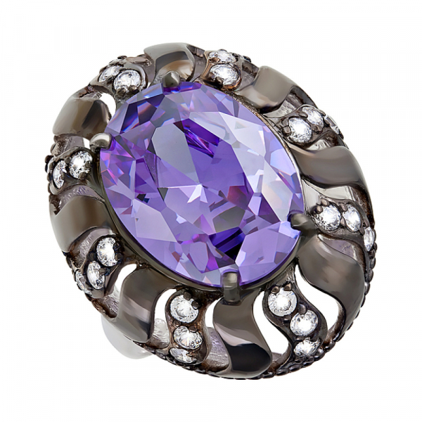 Серебряное кольцо с фианитом № 123143