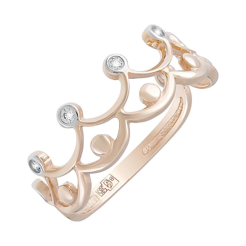 Золотое кольцо с фианитами № 127483