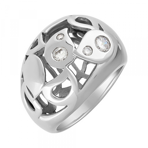 Серебряное кольцо с фианитом № 82789