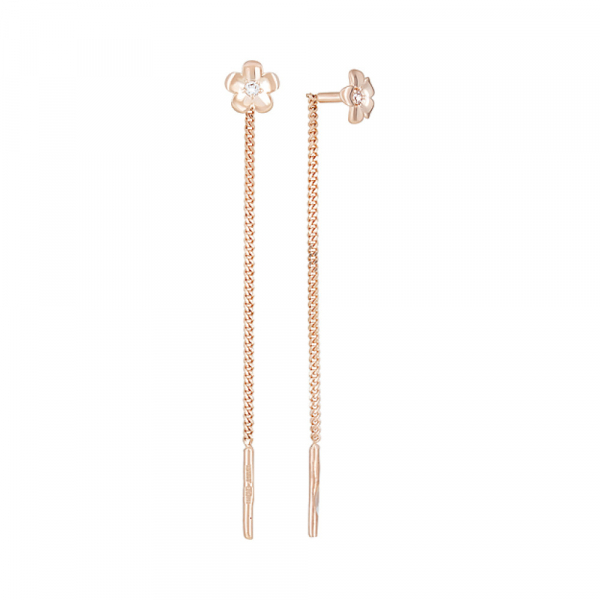 Золотые серьги с фианитом № 124758