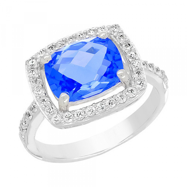 Серебряное кольцо с фианитами № 108372