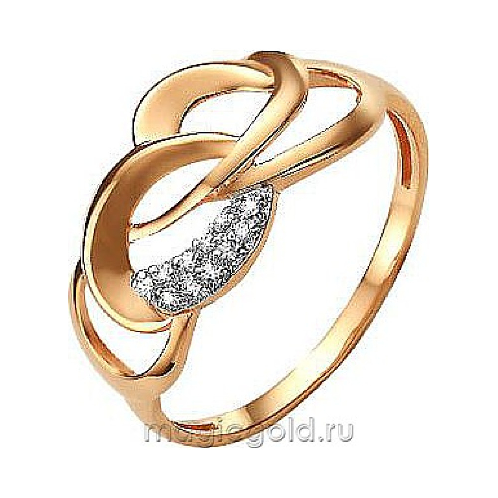 Золотое кольцо с фианитом № 173161
