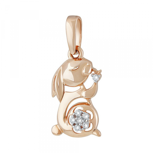 Золотая подвеска с фианитом № 138194