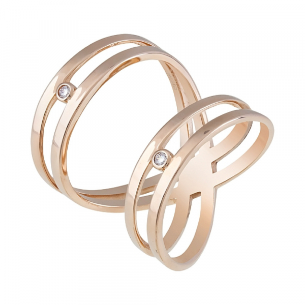 Золотое кольцо с фианитами № 121406