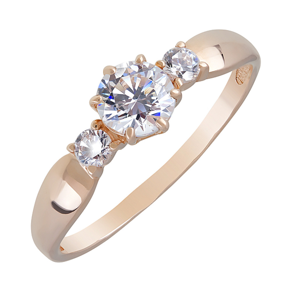 Золотое кольцо с фианитами № 122316