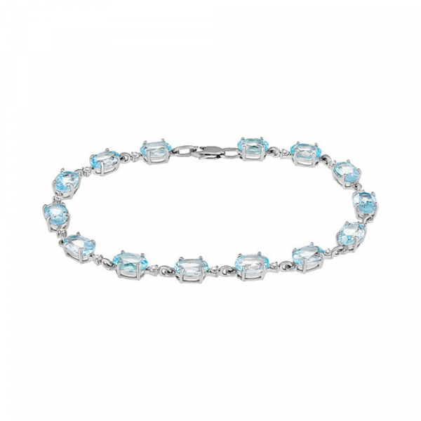 Серебряный браслет с топазом и фианитом № 134116