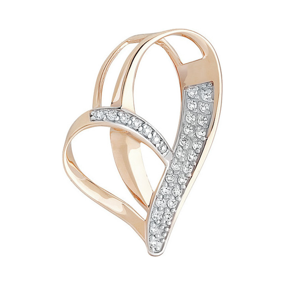 Золотая подвеска с фианитом № 135918