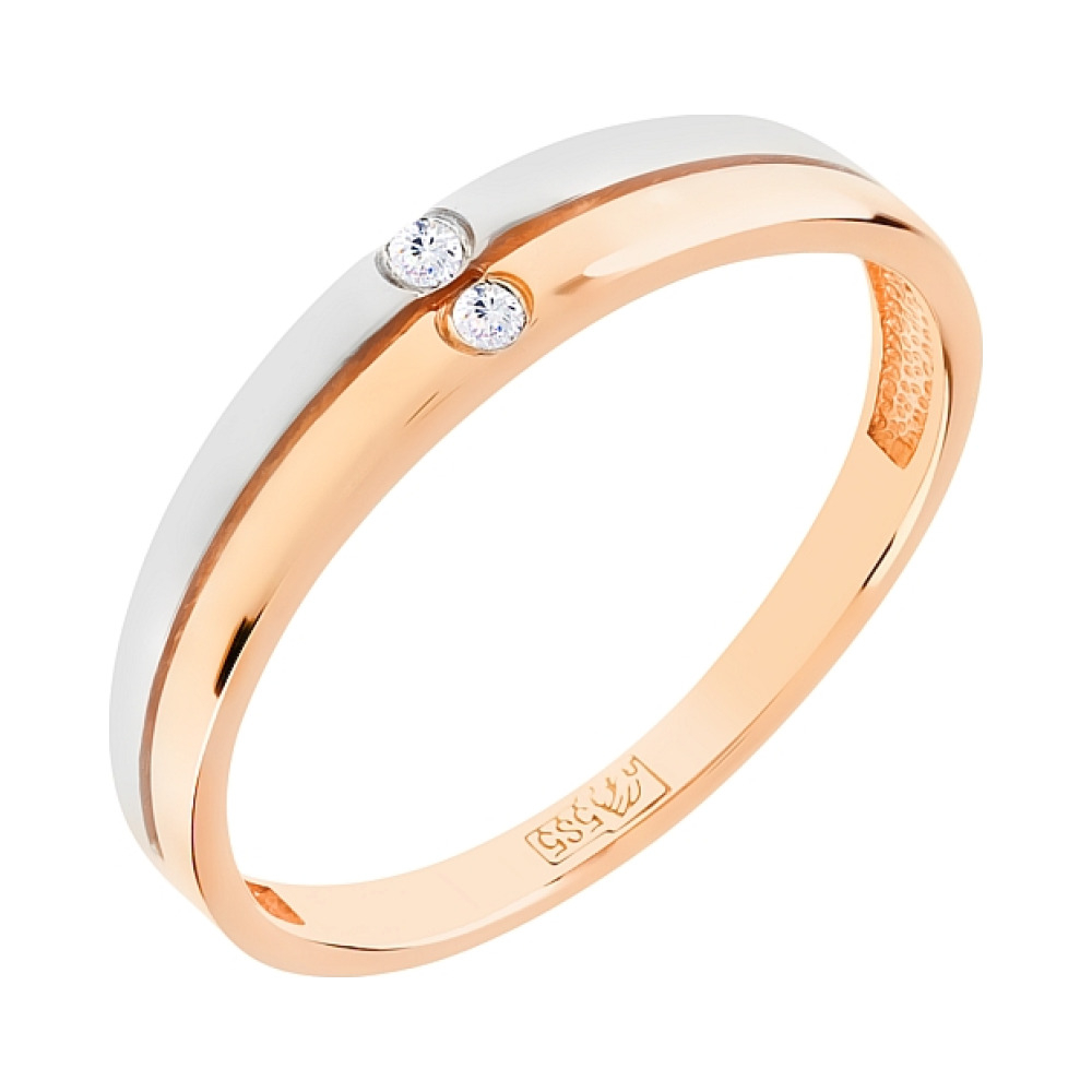 Золотое кольцо с бриллиантом № 74042