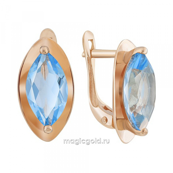 Золотые серьги с топазом № 172235