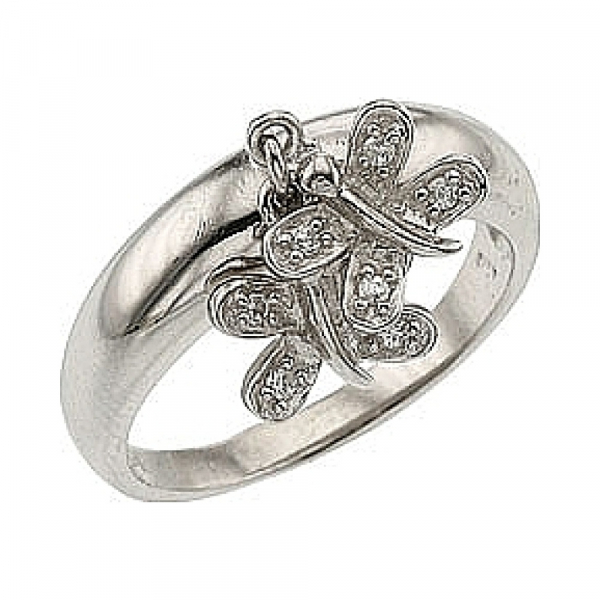 Серебряное кольцо с фианитом № 33945