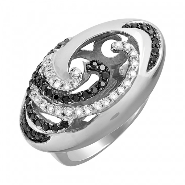 Серебряное кольцо с фианитом № 83567