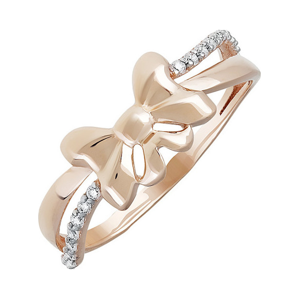 Золотое кольцо с фианитом № 133240