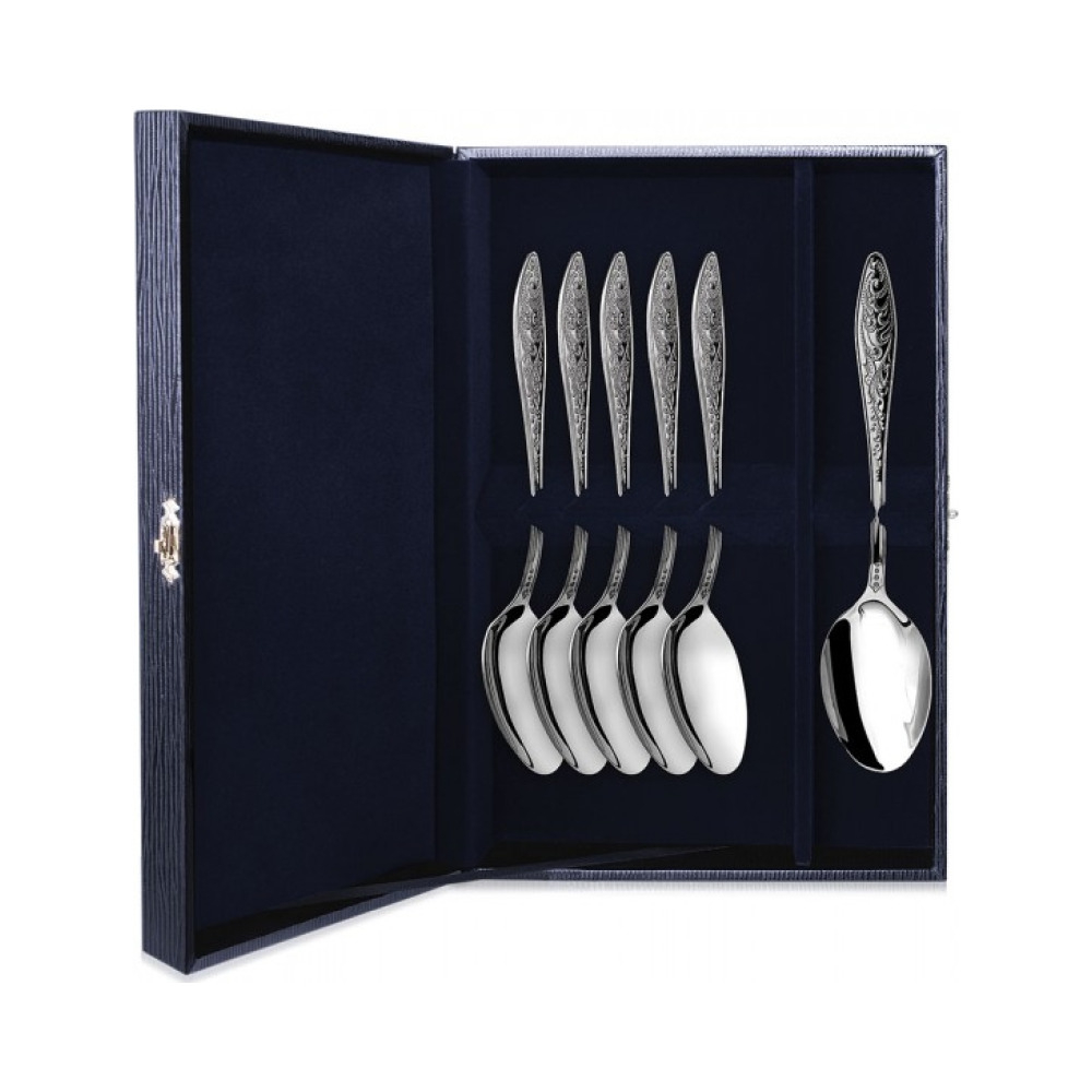 Набор из 6 серебряных десертных ложек  Морозко 