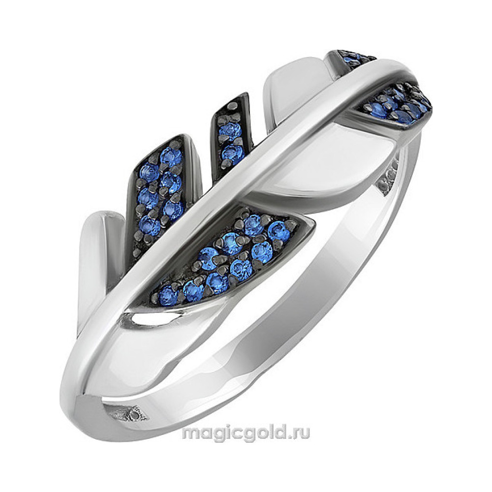 Серебряное кольцо с наношпинелью и черн.покрытием № 134079
