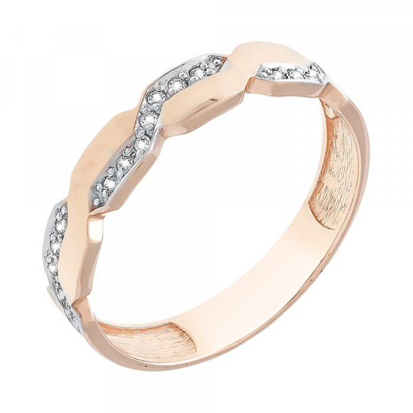 Золотое кольцо с фианитами № 112580