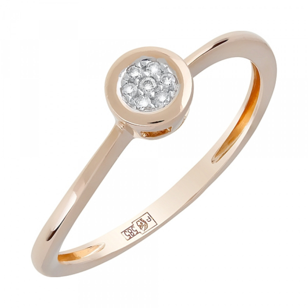 Золотое кольцо с бриллиантом № 120604